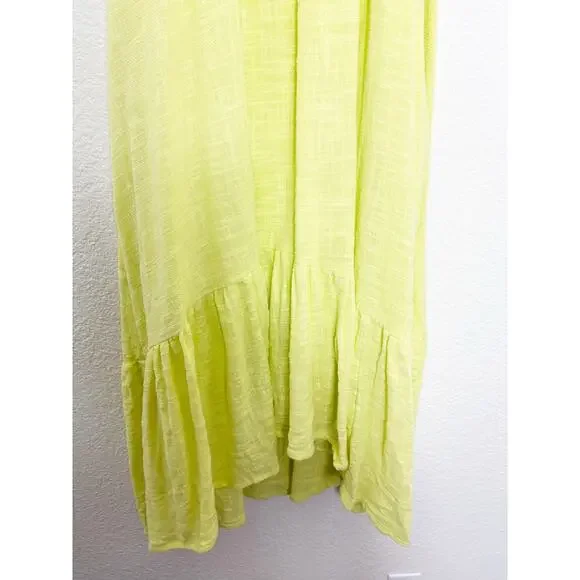 Anthropologie Maeve Selah High-Low Maxi Dress Size Medium Yellow Oversized Boho - Picture 11 of 13